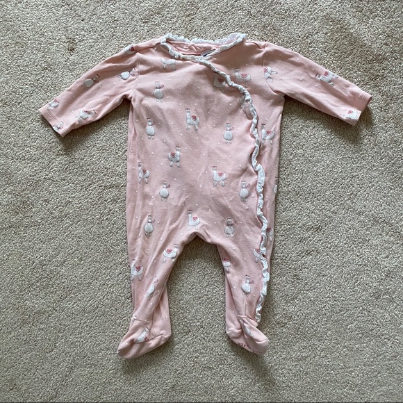 Janie and Jack | Pastel pink llama footie - Picture 2 of 7